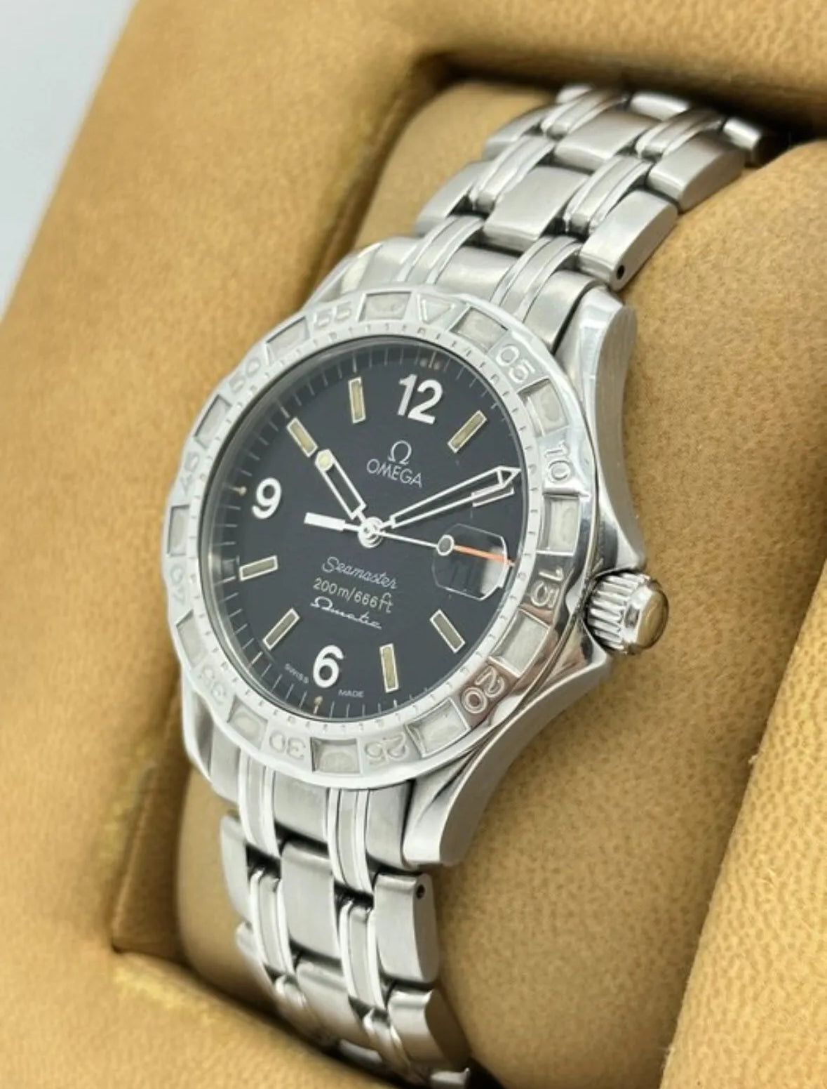 1995 Ω Omega Seamaster 200m/666 ft, Omegamatic, Black dial Men's Dive Watch