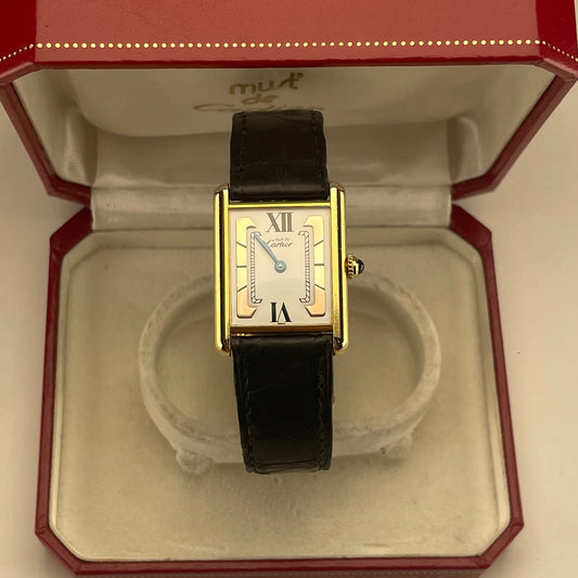 1990s Tri-Colour Must de Cartier Vermeil Tank