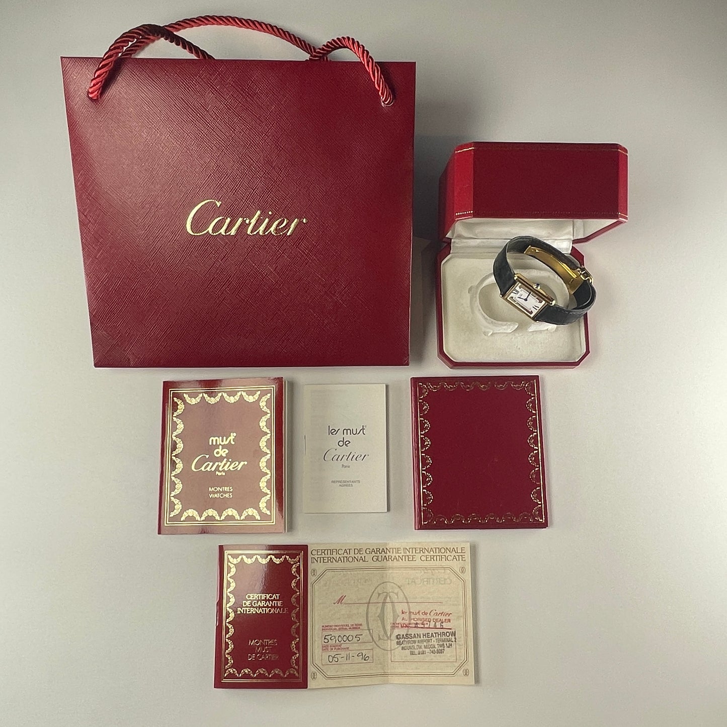 1990s Tri-Colour Must de Cartier Vermeil Tank